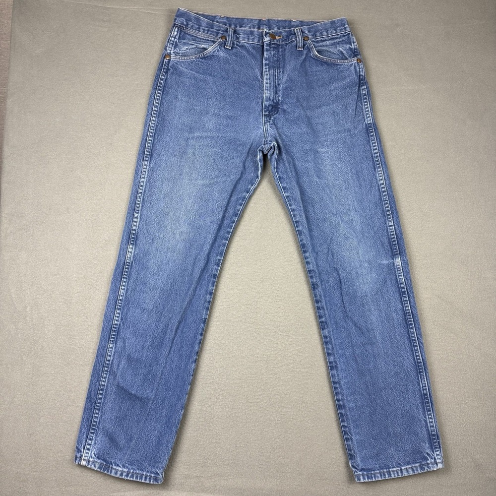 Wrangler Cowboy Cut Original Fit Jeans Mens 34x32 Blue Denim 13MWZPW Straight